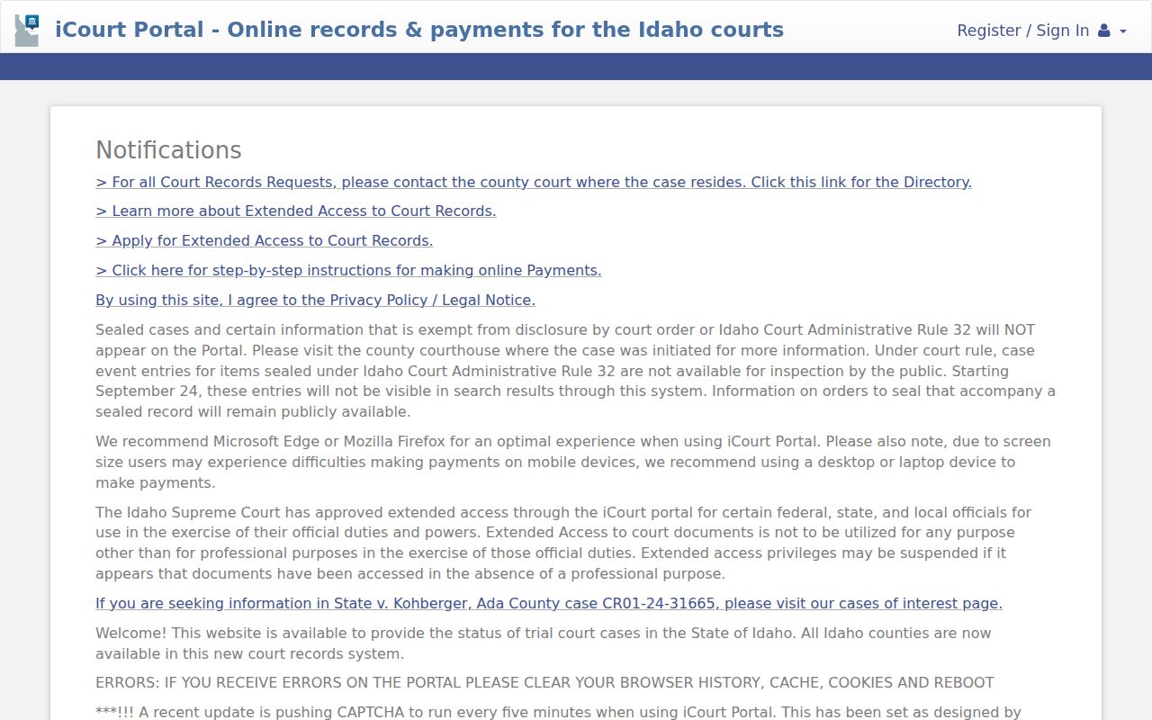 Teton County court case lookup in Idaho iCourt
