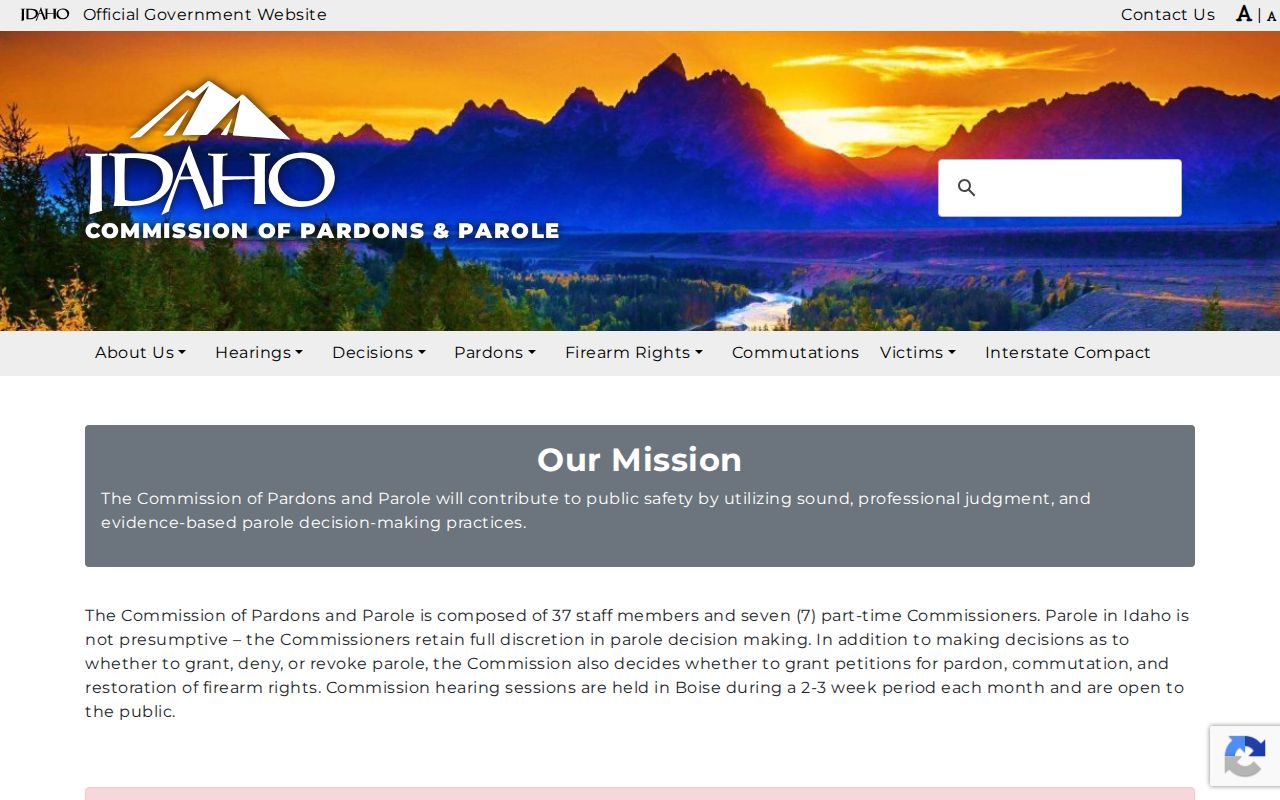 Idaho Commission of Pardons and Parole resources