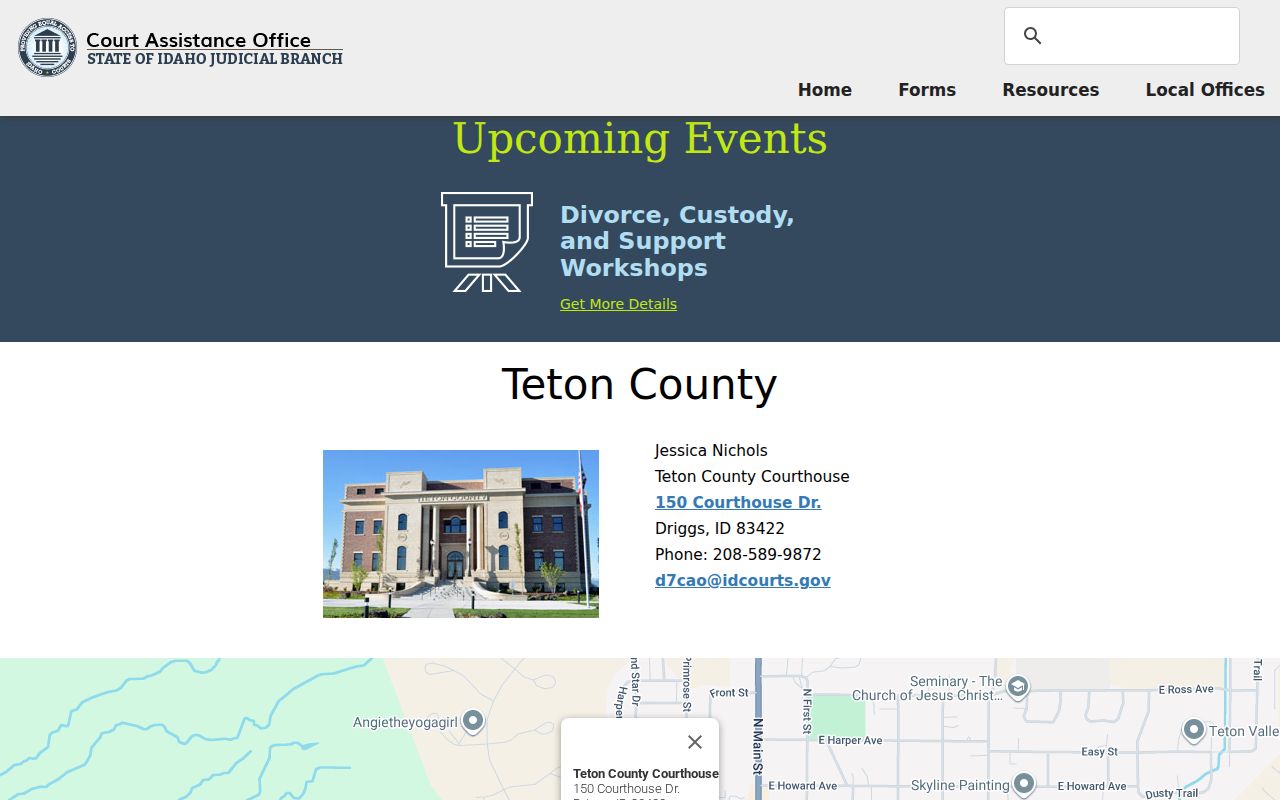 Teton County Court Assistance official resources