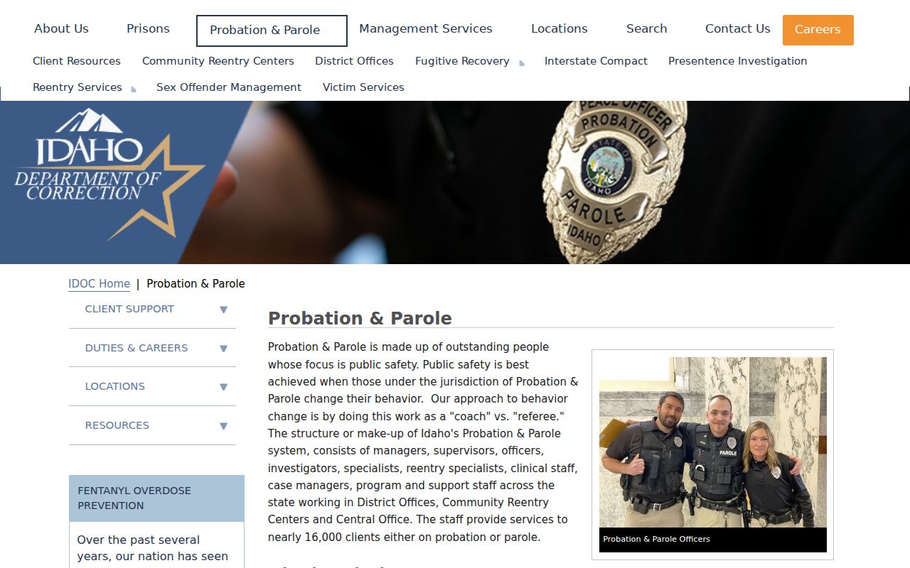 Idaho probation and parole information
